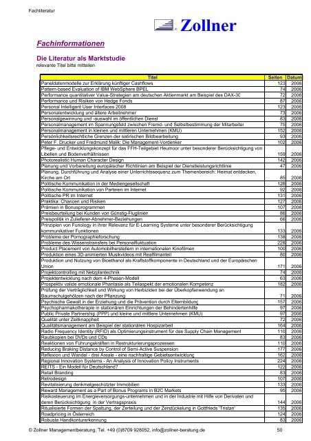 download Titelliste Fachliteratur Format: pdf - Zollner ...