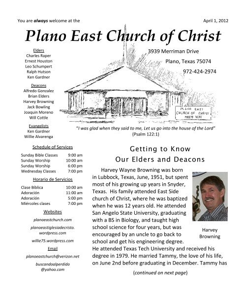 You are always at the Plano East Church of Christ