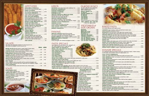 Takeout Menu - Michelangelo's Pizzeria & Restaurant