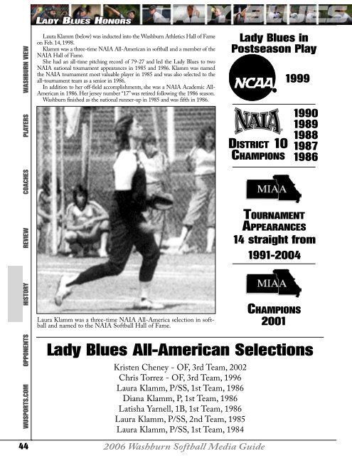 2006 softball guide working.indd - Washburn Athletics