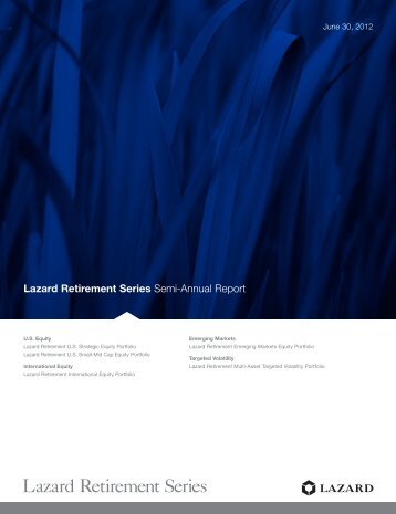 Lazard Retirement Series - Pacific Life Insurance Company