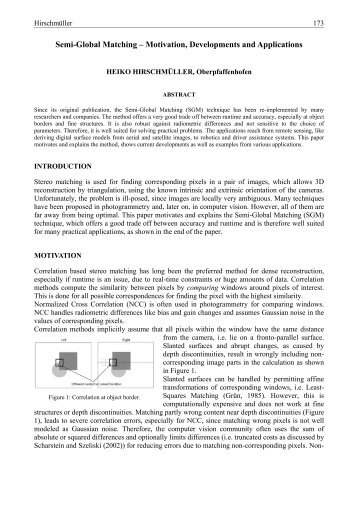 Semi-Global Matching – Motivation, Developments and Applications