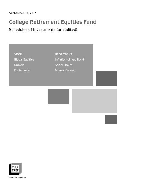 College Retirement Equities Fund CREF Schedules of ... - TIAA-CREF