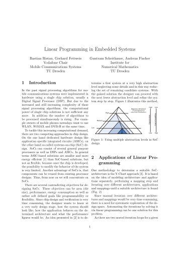 Linear Programming in Embedded Systems