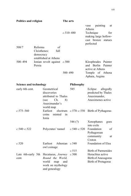 From the Beginning to Plato