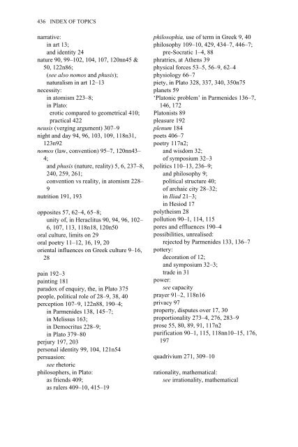 From the Beginning to Plato