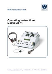 Operating Instructions MA 53 - Maico Diagnostics
