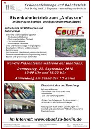 EBuEf - Fachgebiet Schienenfahrwege und Bahnbetrieb - TU Berlin