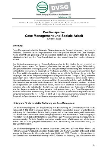 Positionspapier Case Management und Soziale Arbeit - DVSG