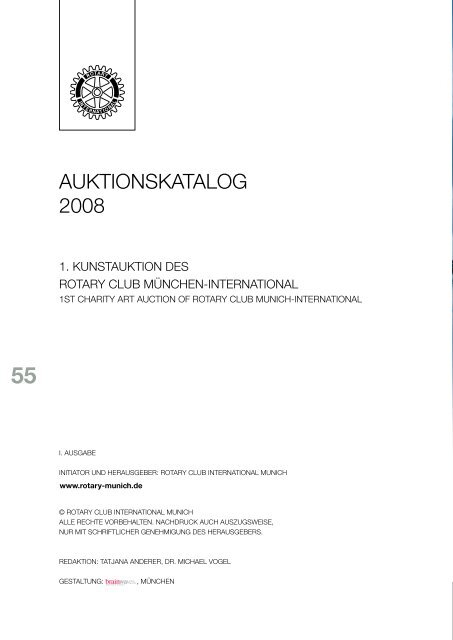 Katalog der Kunstauktion - Rotary Club of Munich International