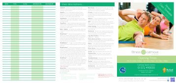 Download the Catmose Sports Class timetable - Stevenage Leisure