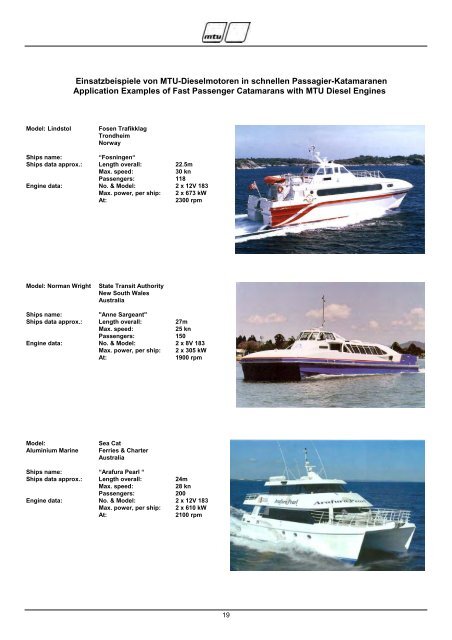 References Diesel Engines in Passenger Vessels - MTU Online Shop