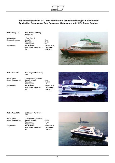 References Diesel Engines in Passenger Vessels - MTU Online Shop