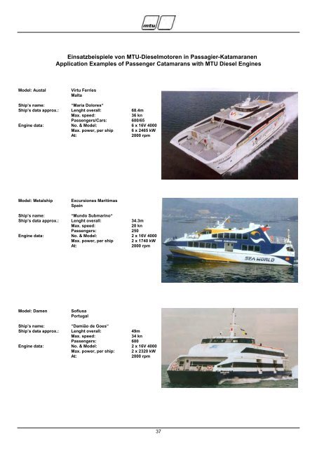 References Diesel Engines in Passenger Vessels - MTU Online Shop