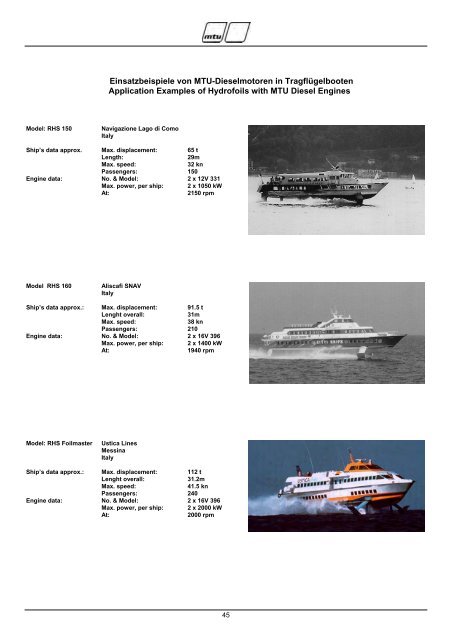 References Diesel Engines in Passenger Vessels - MTU Online Shop