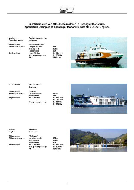 References Diesel Engines in Passenger Vessels - MTU Online Shop