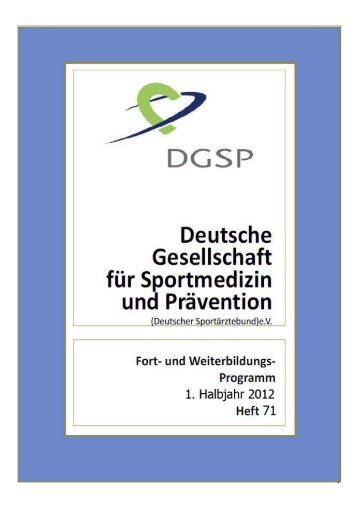 DGSP Kursheft 1/2012 - Sportärztebund Bremen