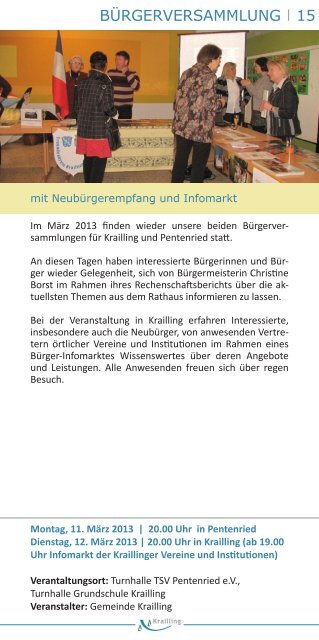 Veranstaltungsprogramm 2013 - Gemeinde Krailling