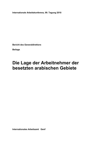 Die Lage der Arbeitnehmer der besetzten arabischen Gebiete