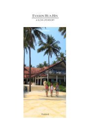 Thailand Factsheet - Six Senses Resorts & Spas