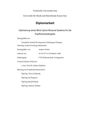 Diplomarbeit - Institut für Elektronische Musik und Akustik - IEM ...