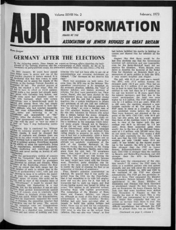 INFORMATION - The Association of Jewish Refugees