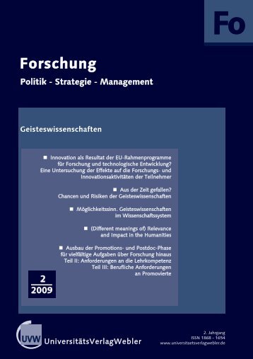 Fo 2_2009_NEU.qxd - UniversitätsVerlagWebler