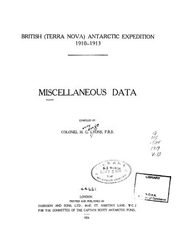 British Terra Nova Antarctic Expedition 1910-1913 ... - Index of - NOAA