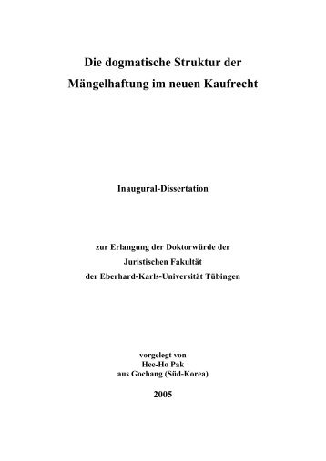 Die dogmatische Struktur der Mängelhaftung im neuen Kaufrecht