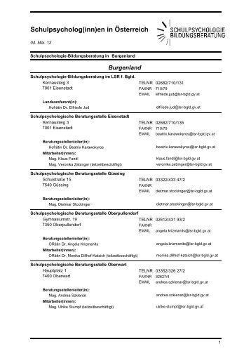 Schulpsycholog(inn)en in Österreich - Schulpsychologie