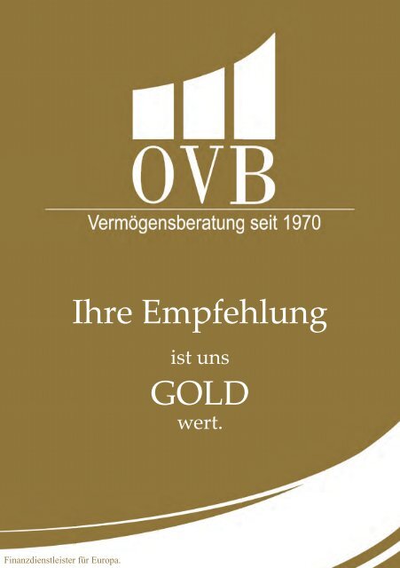 Ihre Empfehlung GOLD - OVB - OVB Allfinanzvermittlungs GmbH