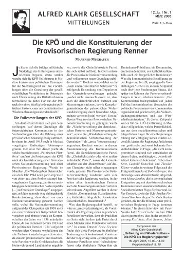Alfred Klahr Gesellschaft - Mugrauer: Die KPÖ und die ...