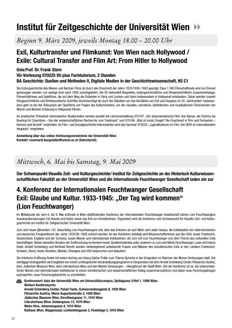 Exil, Widerstand, Kultur Wissenschaft, Musik, Literatur