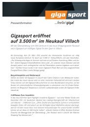 Gigasport Villach NEU: Zahlen & Fakten auf einen Blick