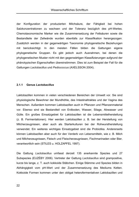 Aus dem Institut für Lebensmittelqualität und -sicherheit des