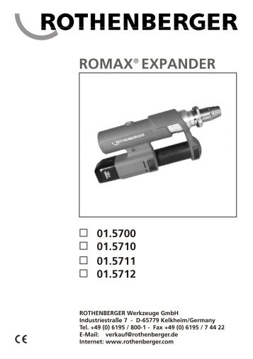 romax expander 01.5700 - Rothenberger South Africa