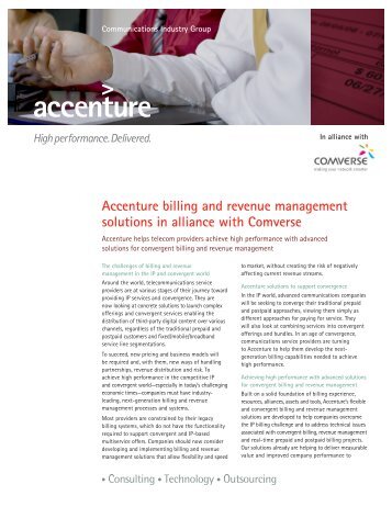 Accenture billing and revenue management solutions in alliance ...