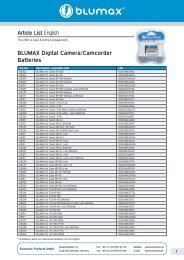 Article List English BLUMAX Digital Camera/Camcorder Batteries