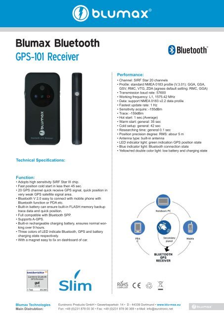 Blumax Bluetooth Gps 101 Receiver Blumax Technologies Blumax Bluetooth Gps 101 Receiver Blumax Technologies