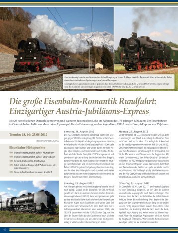 Einzigartiger Austria-Jubiläums-Express