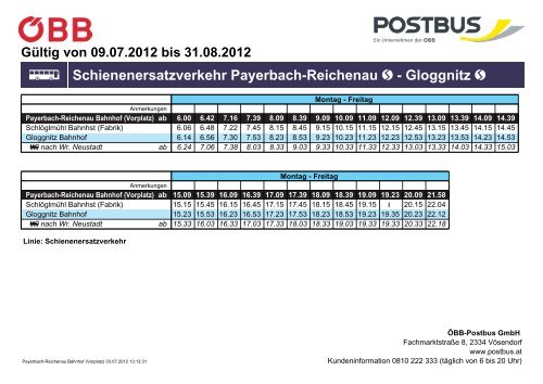 Payerbach-Reichenau 09.07. – 31.08.2012 - ÖBB