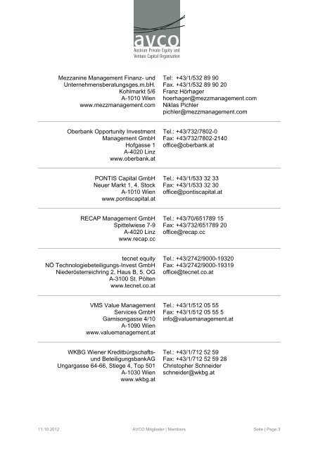 Members Beteiligungskapitalgeber | Private Equity Houses