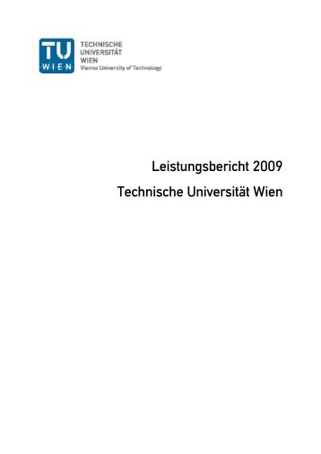 Leistungsbericht 2009 Technische Universität Wien