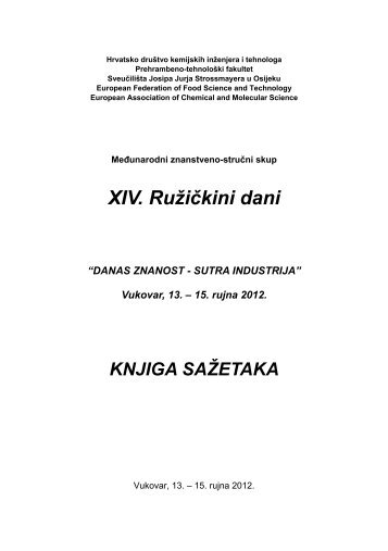 XIV. Ružičkini dani - Prehrambeno-tehnološki fakultet Osijek