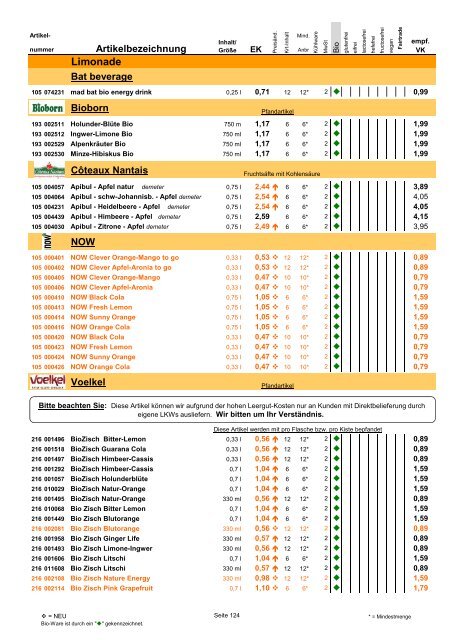 Trockensortiment - Bio Bus