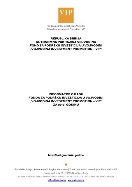 Republika Srbija, Autonomna Pokrajina Vojvodina | Fond za podršku