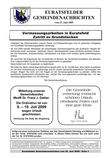 19. Juli 2009 - Marktgemeinde Euratsfeld