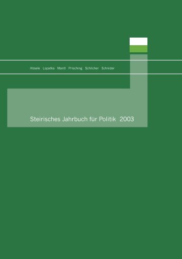 Steirisches Jahrbuch für Politik 2003 - Steirische Volkspartei