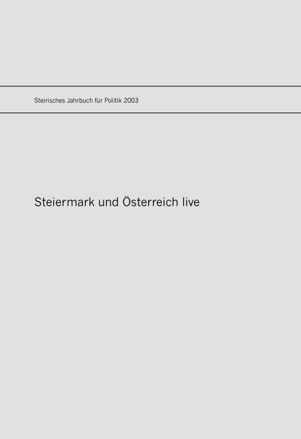 Steirisches Jahrbuch für Politik 2003 - Steirische Volkspartei