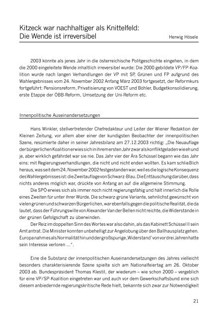 Steirisches Jahrbuch für Politik 2003 - Steirische Volkspartei